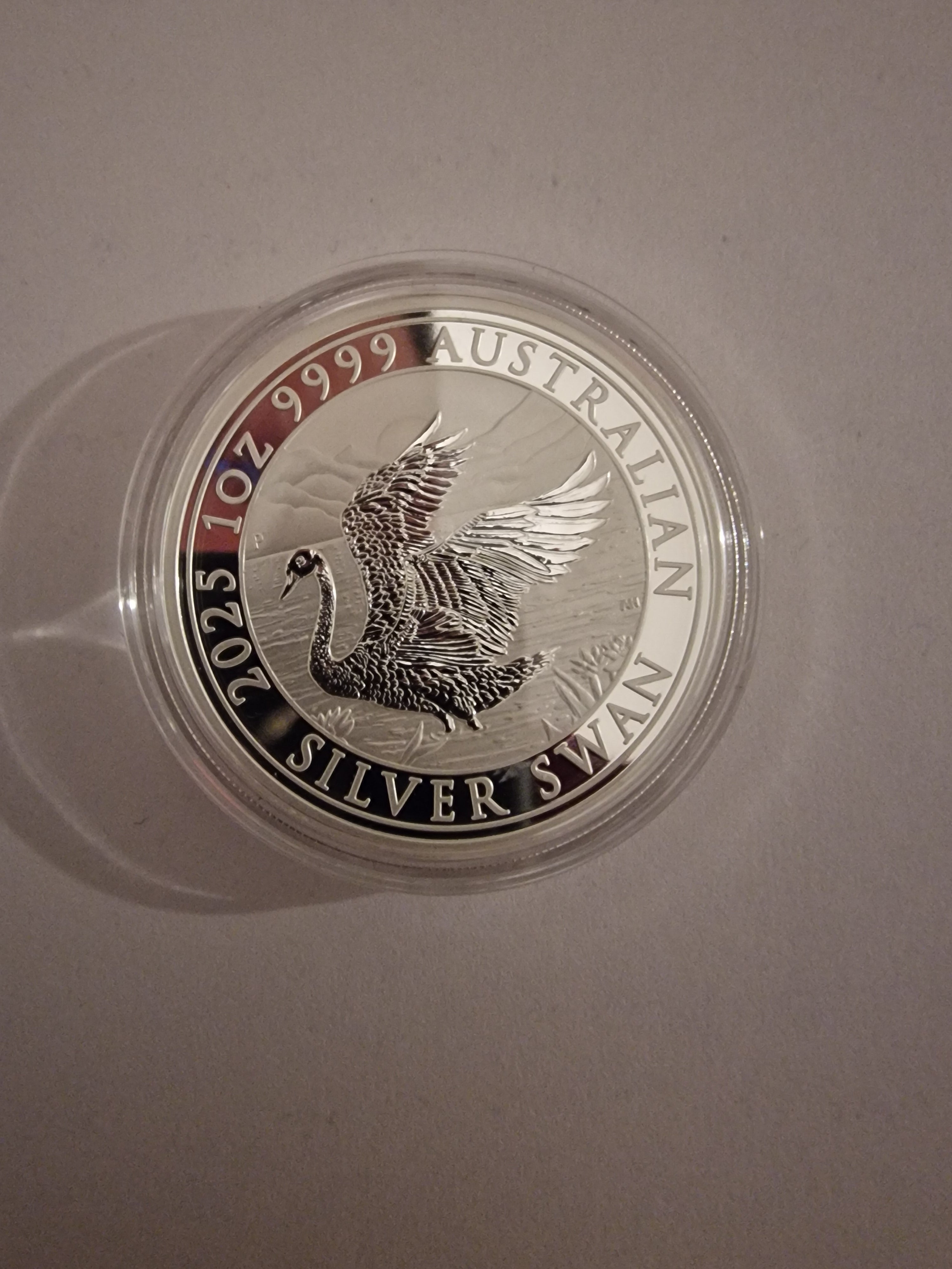 2025 Australian Silver Swan 1oz .9999 Fine Silver Coin in capsule